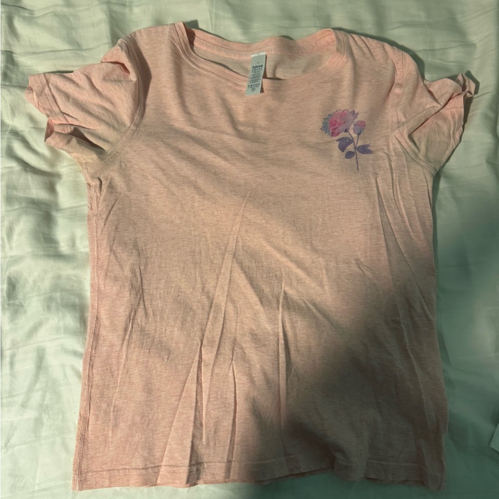 Ivivva Peach Tee with Floral Accent